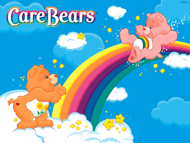 Care Bears Sliding On Rainbow Picture