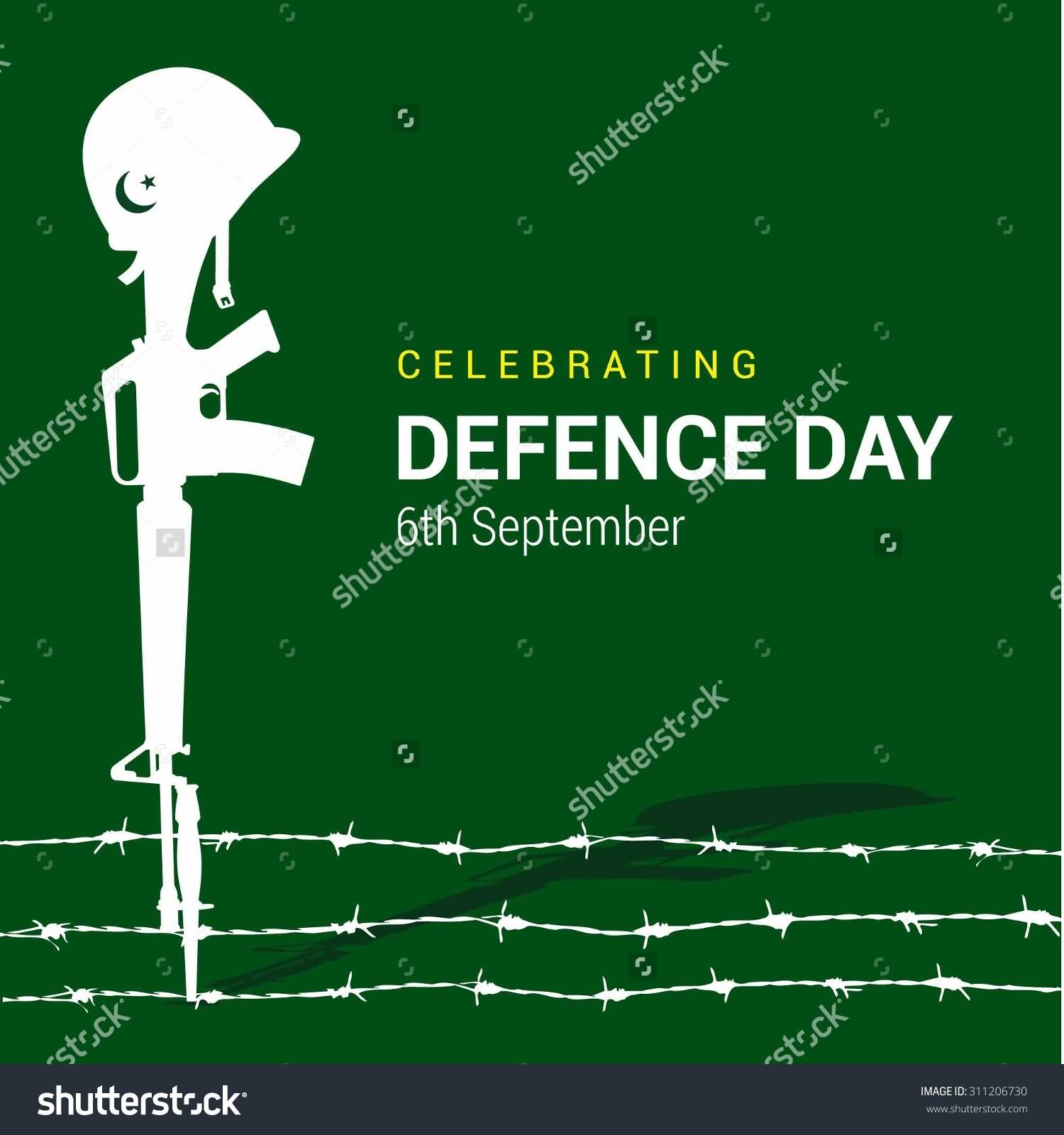 Celebrating Defence Day 6th September Gun And Helmet Picture