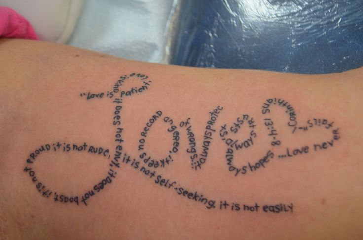 Creative Love Poem Tattoo On Biceps