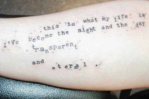 Creative Poem Tattoo On Arm