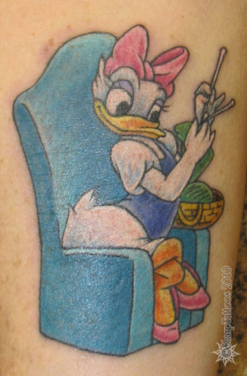 Daisy Duck Knitting Tattoo