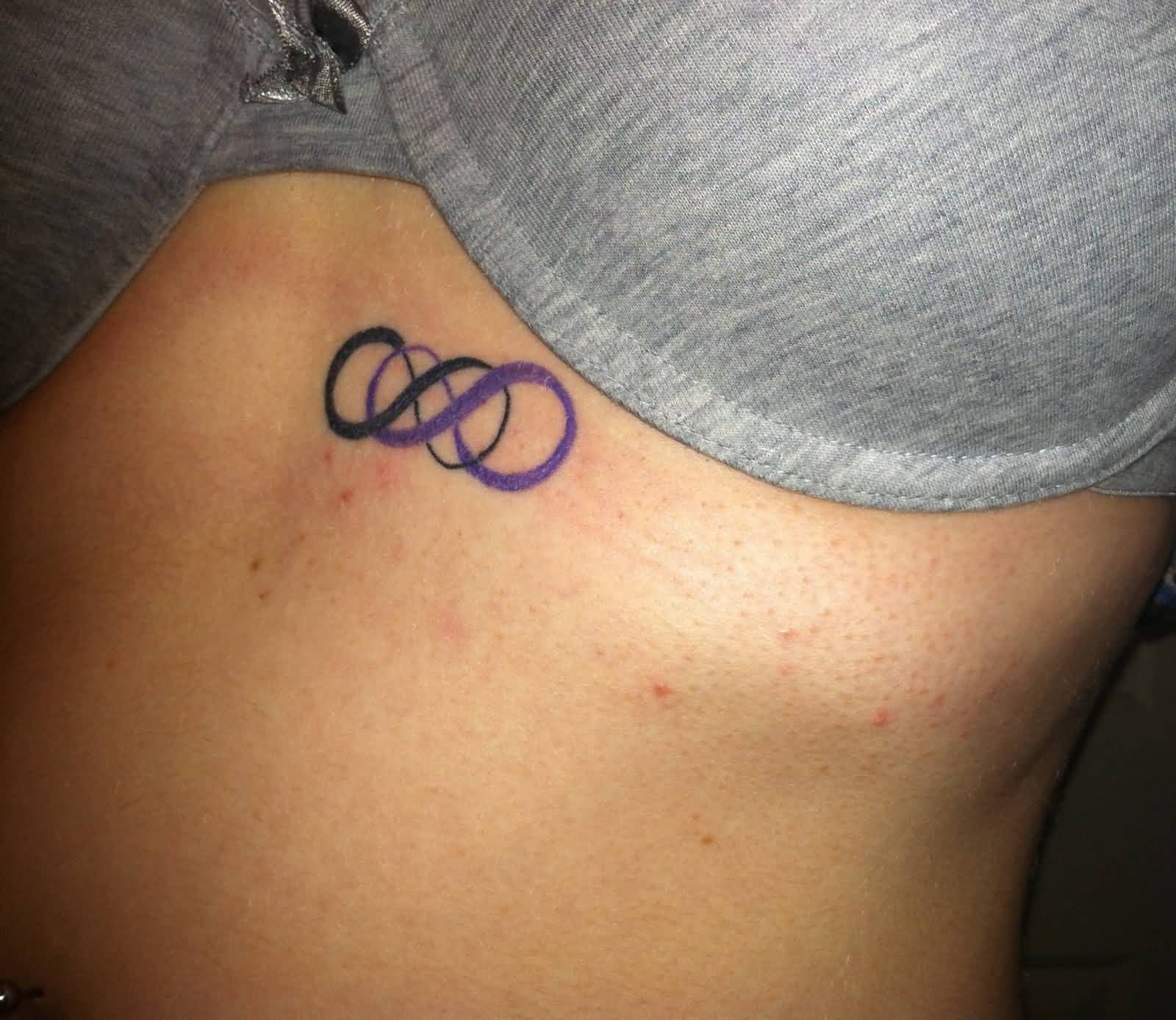 Different Color Double Infinity Symbol Tattoo For Girls