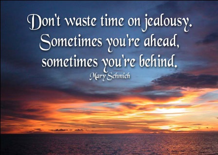 Don't waste your time on jealousy. Sometimes you're ahead, sometimes you're behind.  - Mary Schmich