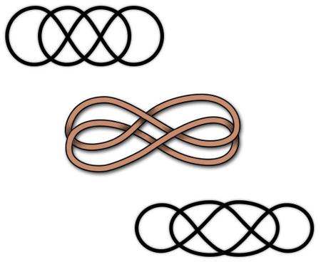 Double Infinity Symbol Tattoos Set