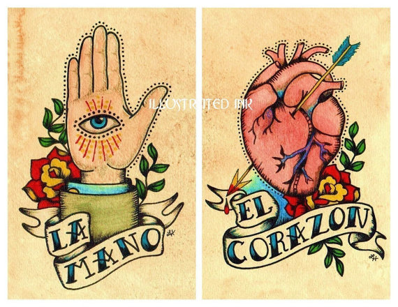 Eye Hand And Heart Old School Tattoos Sample