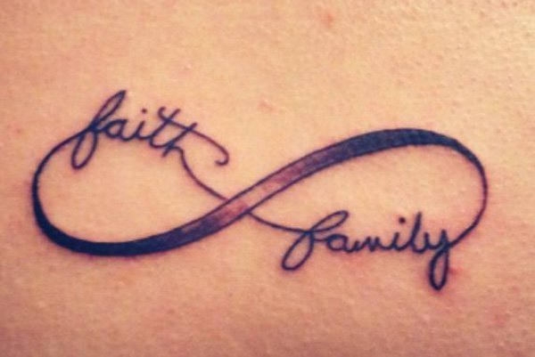 Faith And Family In Infinity Symbol Tattoo