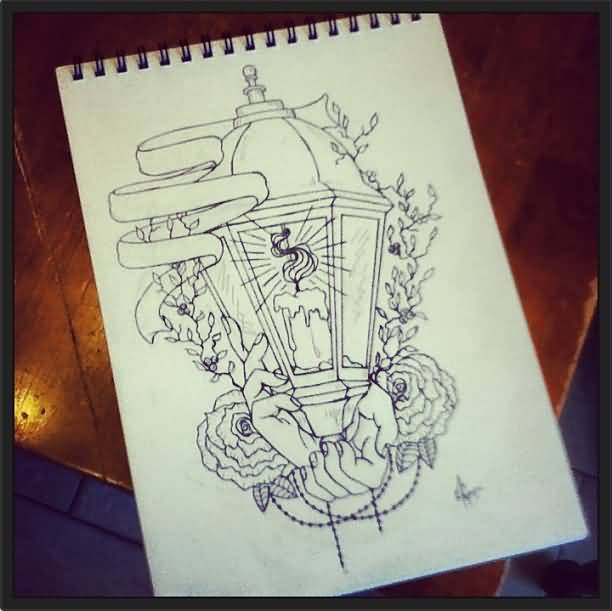 Fantastic Lantern Tattoo Sketch By MonteyRoo