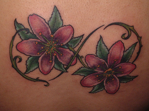 Flowers Infinity Symbol Tattoo