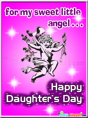 For My Sweet Little Angel Happy Daughters Day Glitter