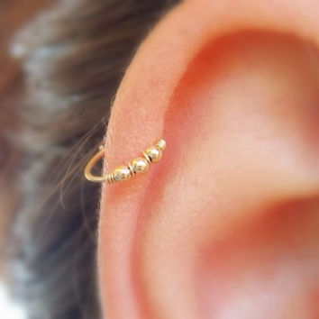 Gold Hoop Ring Cartilage Piercing