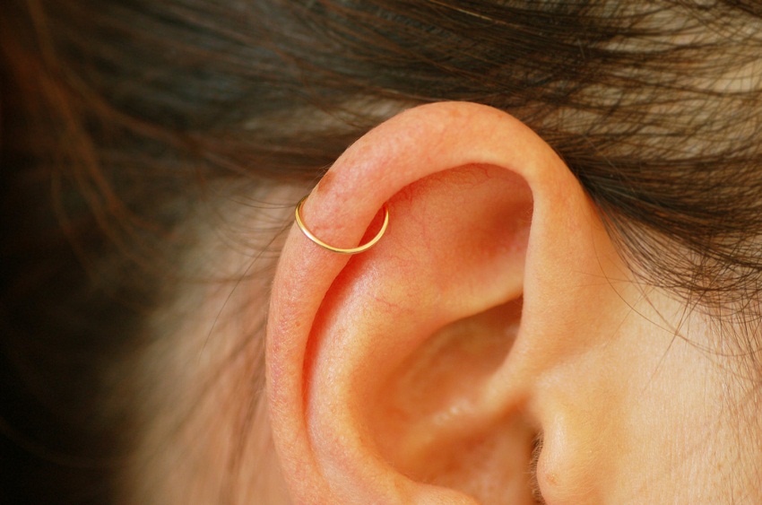 Gold Ring Hoop Cartilage Piercing