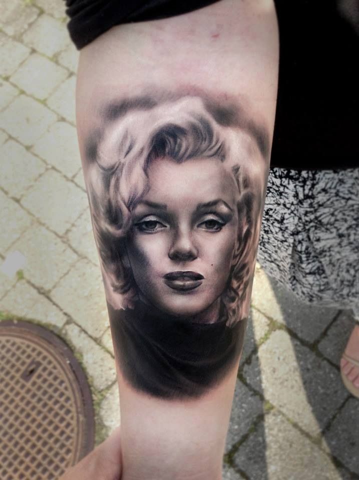 Gorgeous Marilyn Monroe Tattoo On Forearm