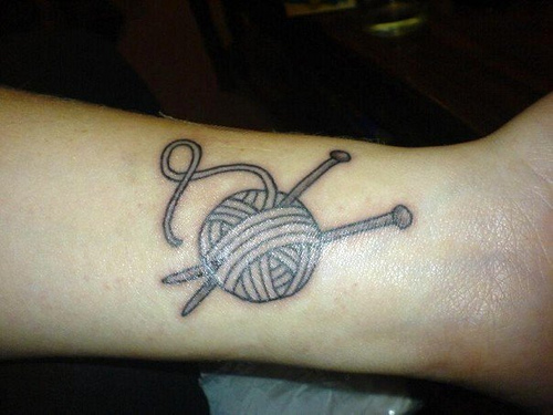 Grey Knitting Yarn Tattoo On Wrist By Cassiecsmith