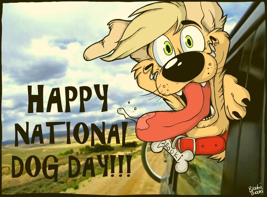 Happy National Dog Day Cartoon Picture