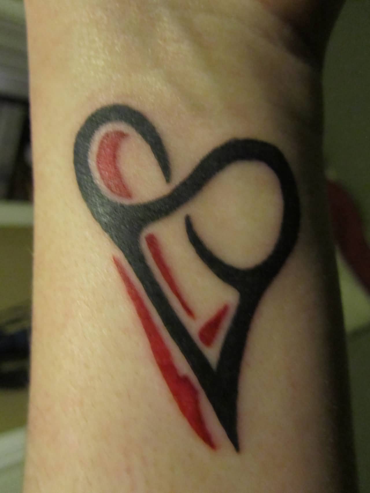 Heart With Infinity Symbol Tattoo On Wrist