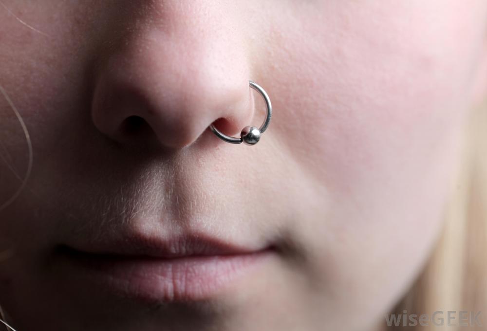Hoop Nose Piercing Closeup Picture