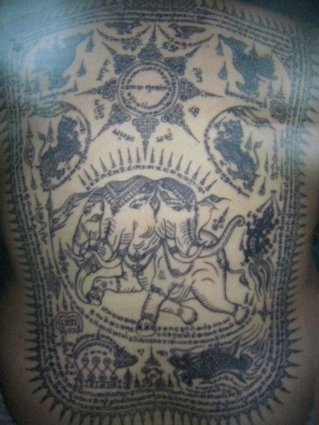 Huge Thai Tattoo On Full Back
