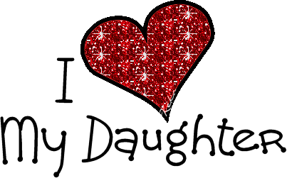 I Love My Daughter Happy Daughters Day Glitter Heart Picture