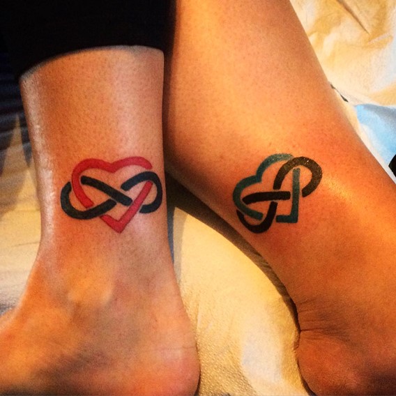 Infinity And Love Symbols Tattoo For Sisters