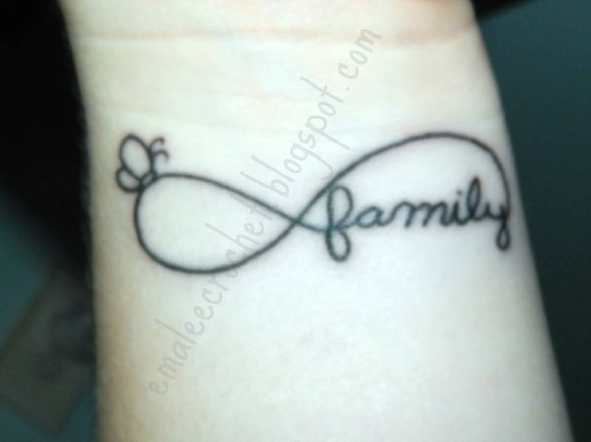 Infinity Family Symbol Tattoo On Wrist