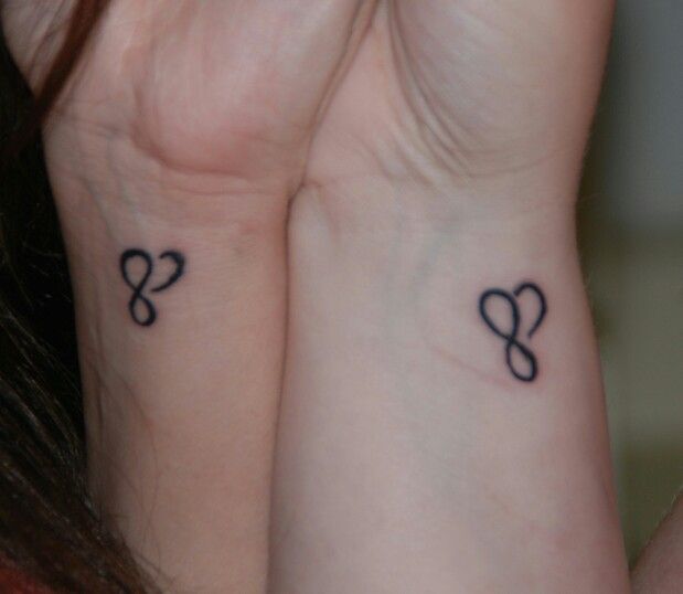 Infinity Heart Symbol Matching Tattoos On Wrists