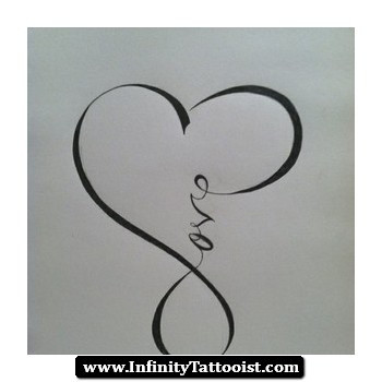 Infinity Love Heart Tattoo Design