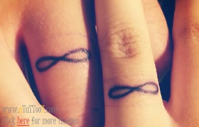 Infinity Matching Tattoos On Fingers