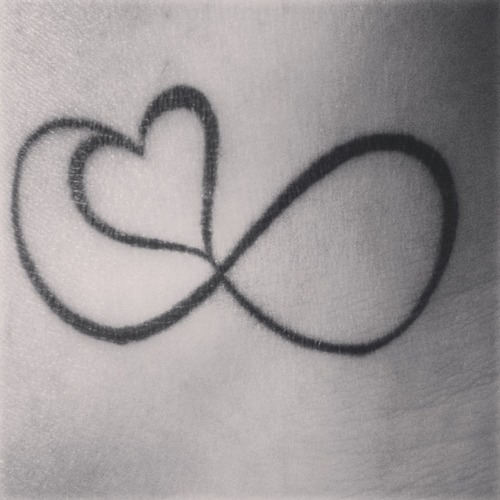 Infinity Symbol With Heart Shape Tattoo