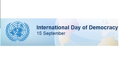 International Day of Democracy 15 September UN Logo