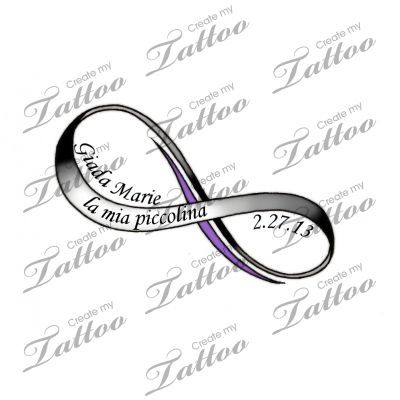 Italian Words With Infinity Symbol Tattoo Design