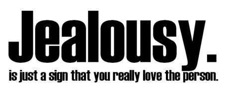 Jealousy is just a sign that you really love the person.