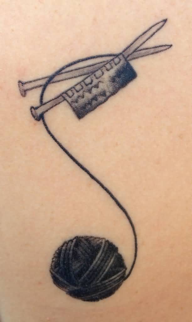 Knitting And Sewing Needles Tattoo