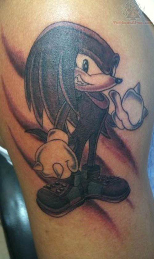 Knuckles Of Sonic Game Tattoo.
