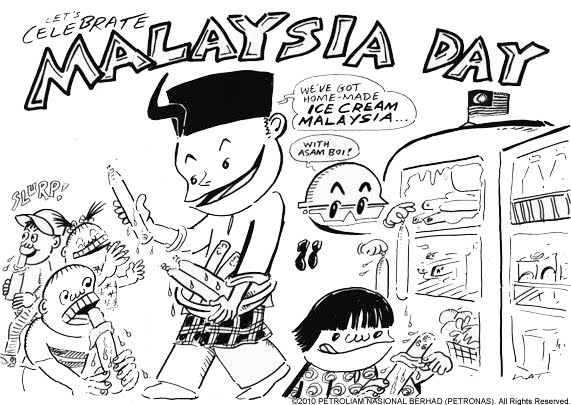Let's Celebrate Malaysia Day Coloring Page