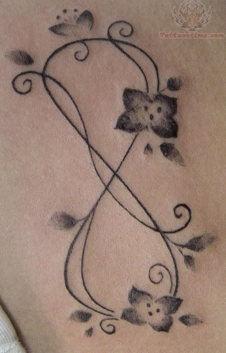 Lovely Flowers Infinity Symbol Tattoo