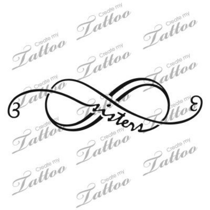 Lovely Sister Infinity Tattoo Stencil