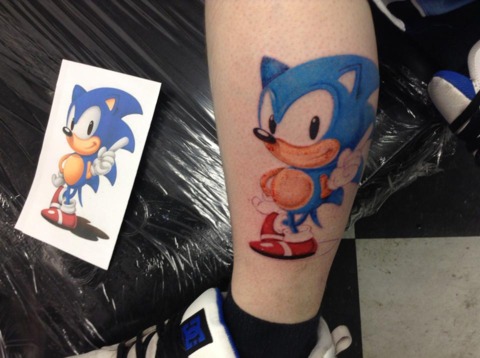 Lovely Sonic Tattoo On Ankle