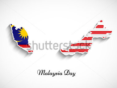 Malaysia Day Map With Flag Illustration