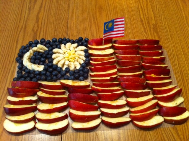 Malaysia Flag Made By Fruits Happy Malaysia Day