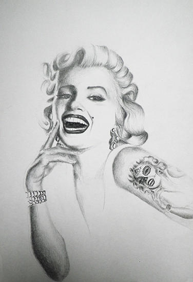Marilyn Monroe Day Of The Dead Mask Tattoo Drawing