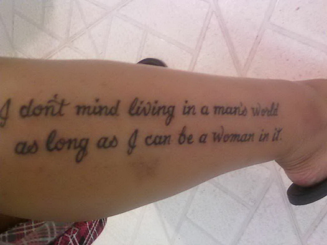 Marilyn Monroe Quote About Men World Tattoo On Leg