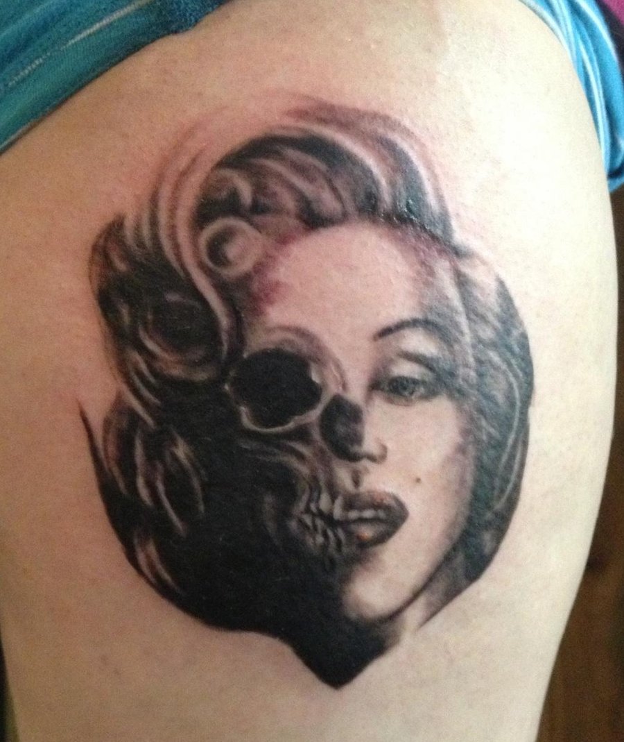 Marilyn Monroe Skull Tattoo