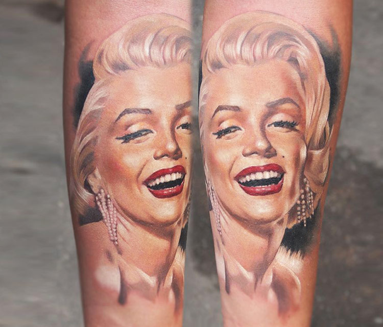 Marilyn Monroe Tattoo Portrait By Valentina Ryabova