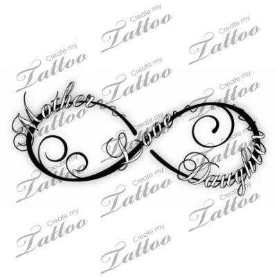 Mother Daughter Love Infinity Symbol Tattoo Design