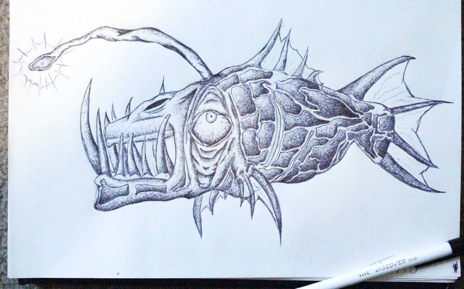 18+ Angler Fish Tattoo Designs