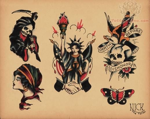 Nice Collection Of Old School Tattoos