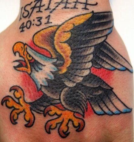 Nice Flying Eagle Old School Tattoo