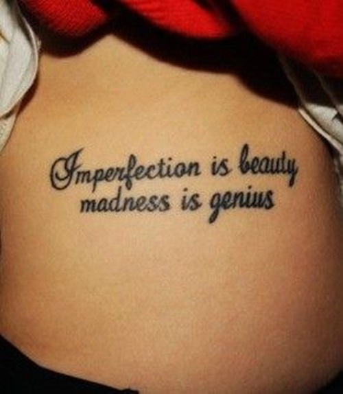 Nice Marilyn Monroe Quote Words Tattoo