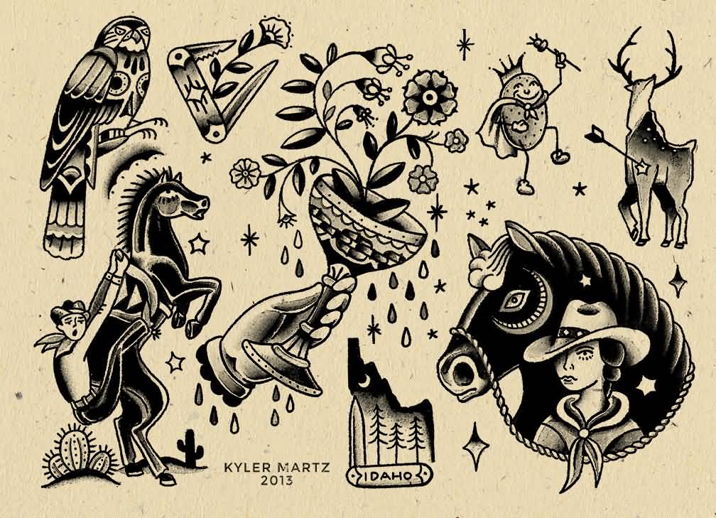 Nice Old School Tattoos Collection By Kyler Martz