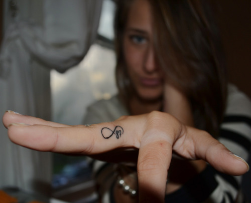 Numbers Infinity Symbol Tattoo On Finger For Girls